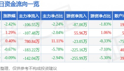 股票行情快报：朗迪集团（603726）4月2日主力资金净卖出106.55万元