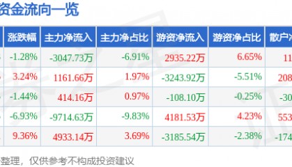 股票行情快报：新雷能（300593）2月13日主力资金净卖出3047.73万元